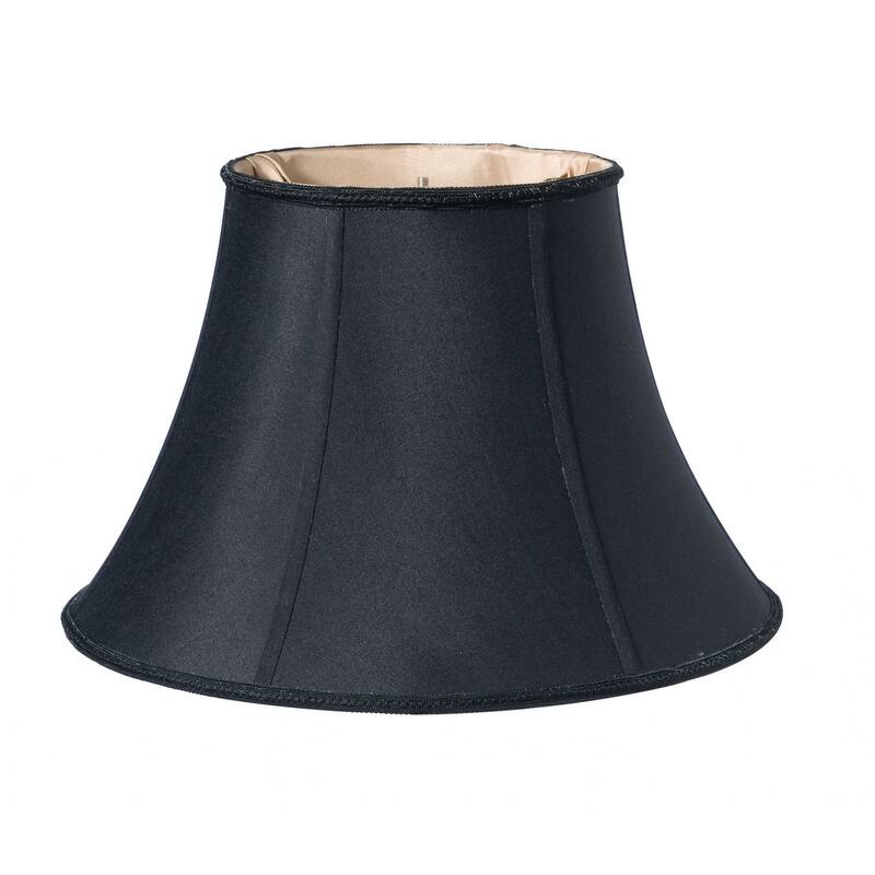 HomeRoots 12" Black with Bronze Lining Slanted Oval Shantung Lampshade - 12"x12"x10"