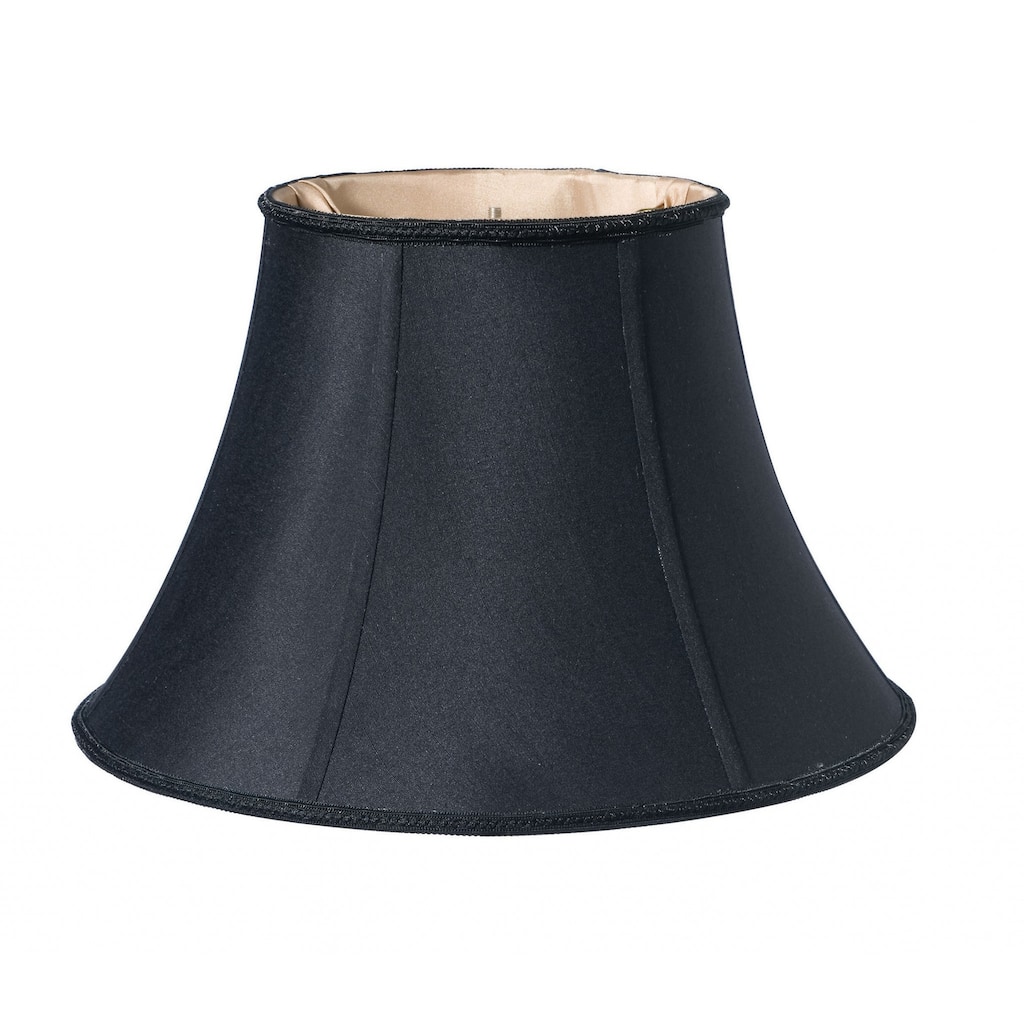 HomeRoots Black Shantung Silk Oval Lamp Shade - 12"x12"x10"