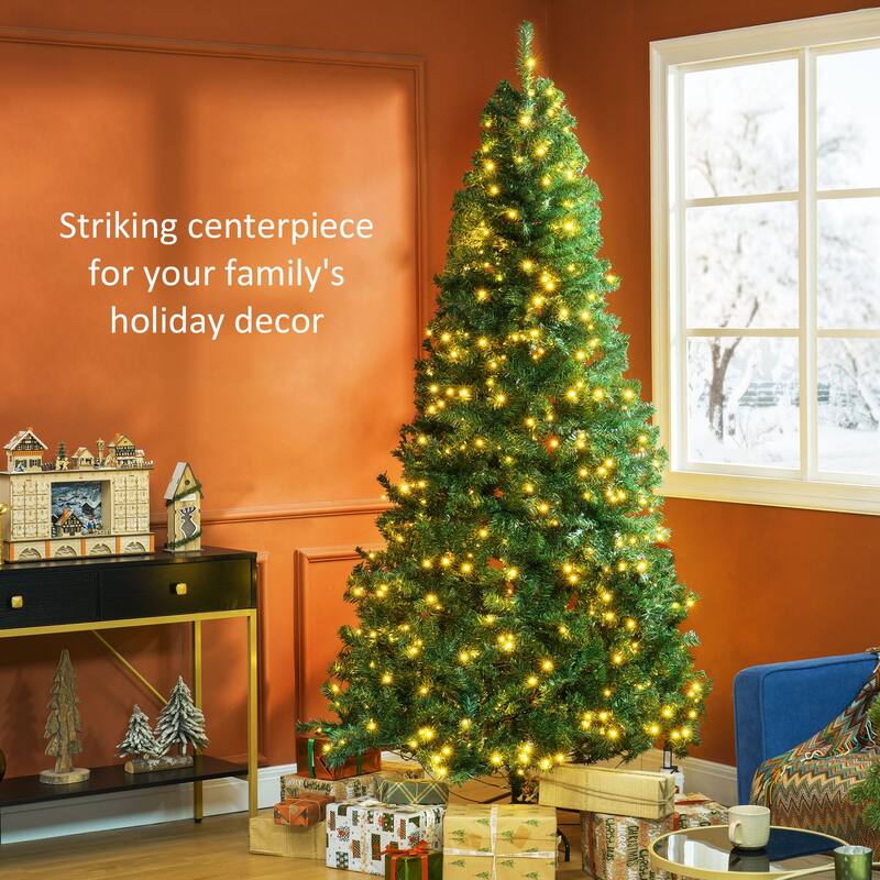 7.5ft Pre-Lit Christmas Tree with 500 LED Lights and Full Branch Tips for Holiday Decor