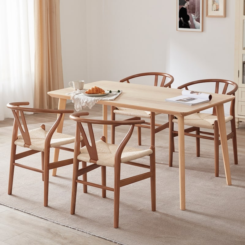 Wood Dining Room Chairs Mid Century Modern Wooden for Your Beach House, Fully Assembled, Set of2