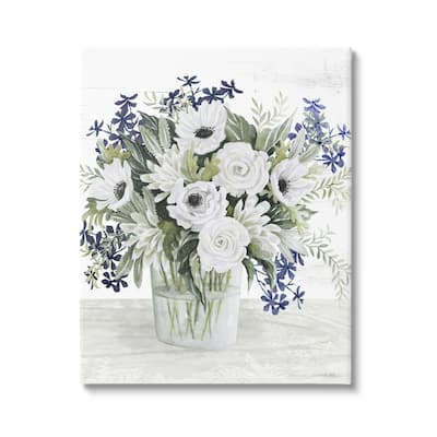 Stupell Mixed White Anemone Vase Canvas Wall Art Design by Cindy Jacobs