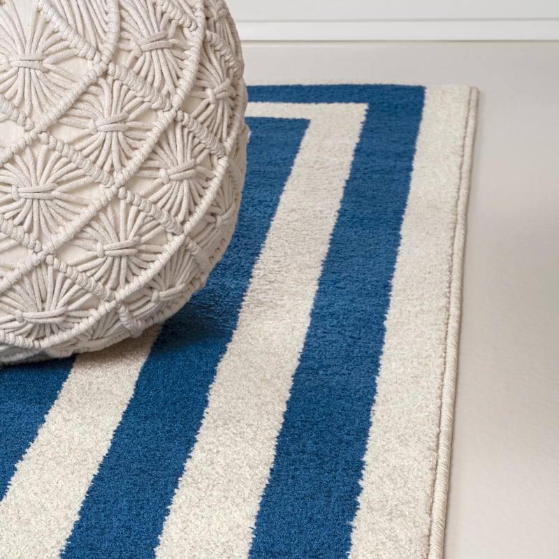 JONATHAN Y Olivier Modern Classic Mitre Stripe Brown/Ivory Rug