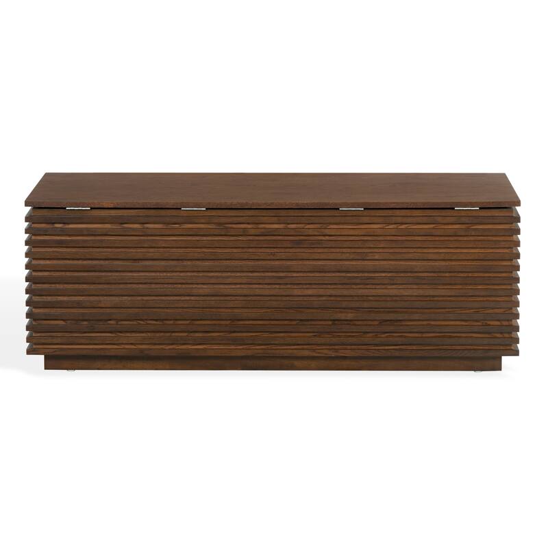 SAFAVIEH Couture Zuzu Wood Storage Bench - 50"W x 18"D x 18"H