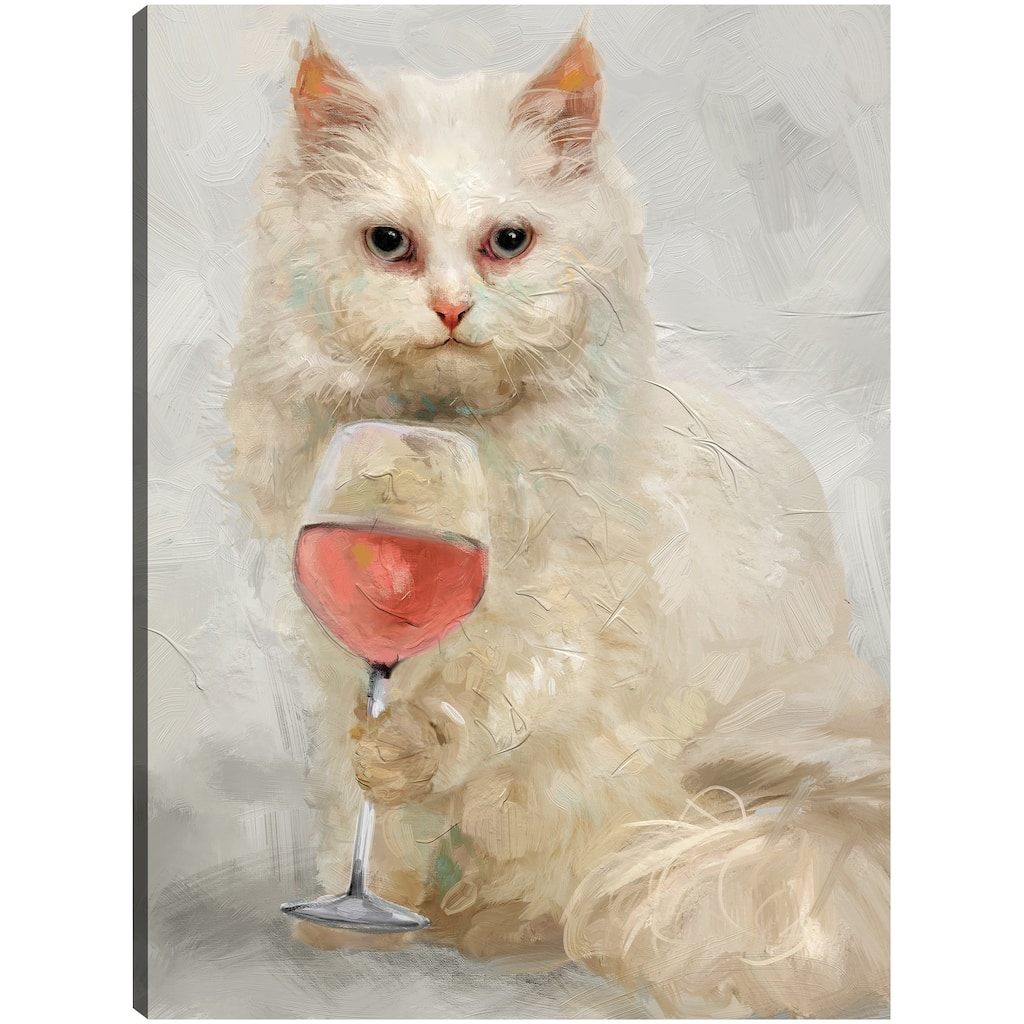 Happy Hour Feline By Studio Arts Canvas Art Print