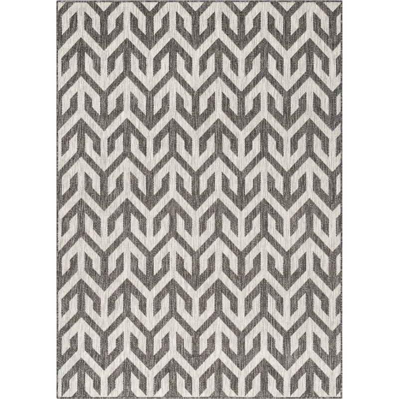 Well Woven Medusa Atlantis Indoor Outdoor Modern Area Rug - Black - 5'3" x 7'3"