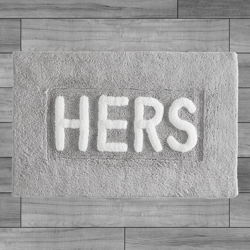 Jean Pierre Novelty Cotton Bath Rug - 21"x34" - "His" & "Hers"