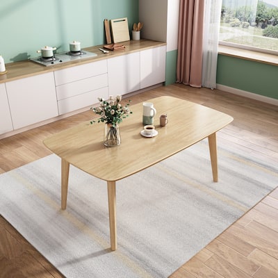Rectangular Solid Wood Dining Table - Natural