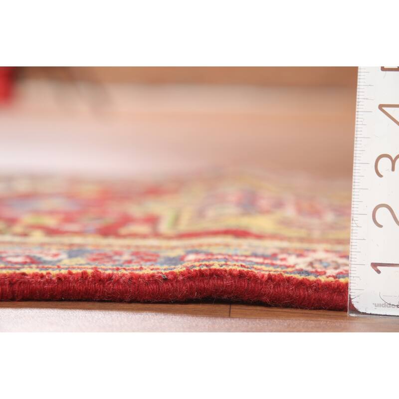 Red Geometric Heriz-Serapi Indian Accent Rug Hand-Knotted Wool Carpet - 2'0"x 3'0"