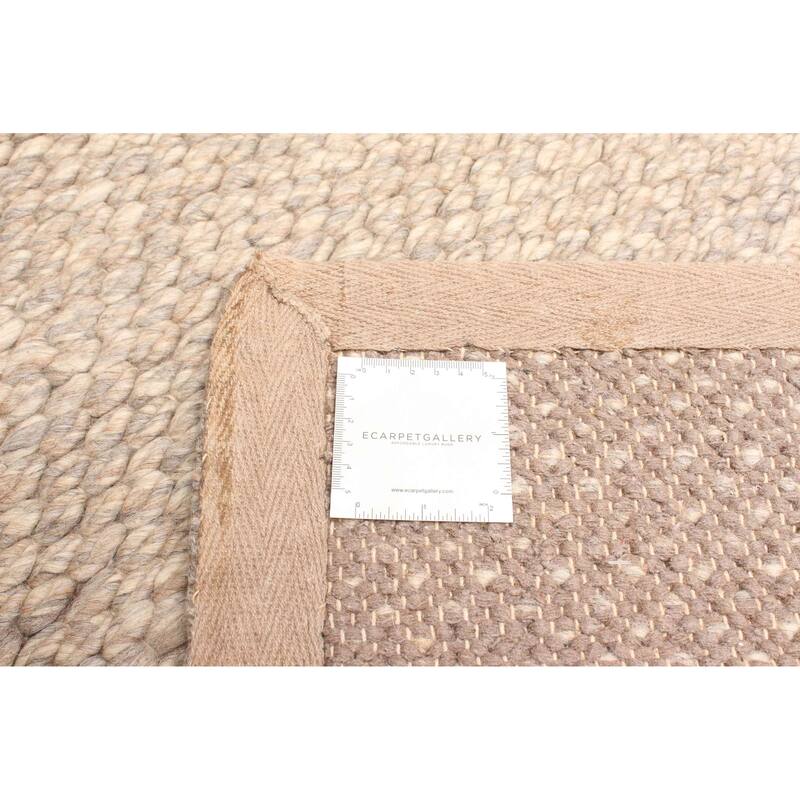 ECARPETGALLERY Braid weave Sienna Tan Wool Rug - 5'4 x 7'2