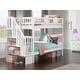 preview thumbnail 1 of 4, Woodland Twin over Twin Solid Wood Staircase Bunk Bed in White
