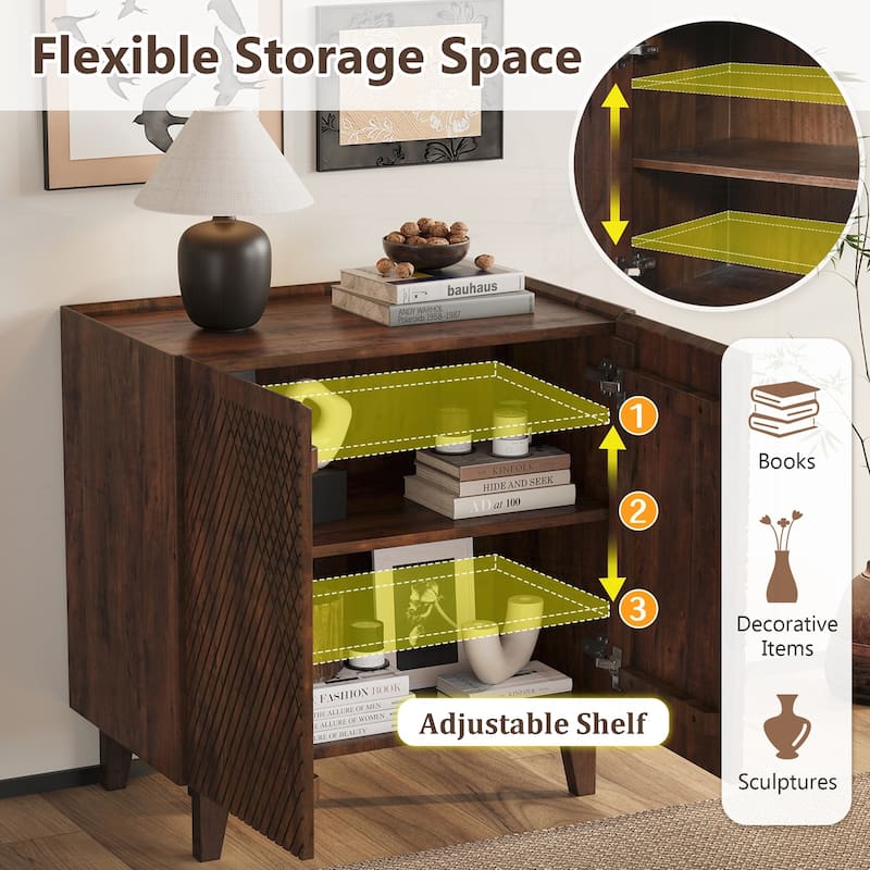 Charming Rustic Mango Wood Cabinet with Versatile Storage