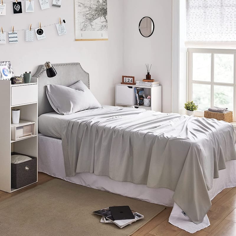 Snorze® Cloud Sheet Set - Coma Inducer® Peach Soft Microfiber - Glacier Gray - Twin XL