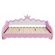preview thumbnail 6 of 24, Twin Size PU Leather Crown Extending Daybed w/LED Lights, Princess Bed
