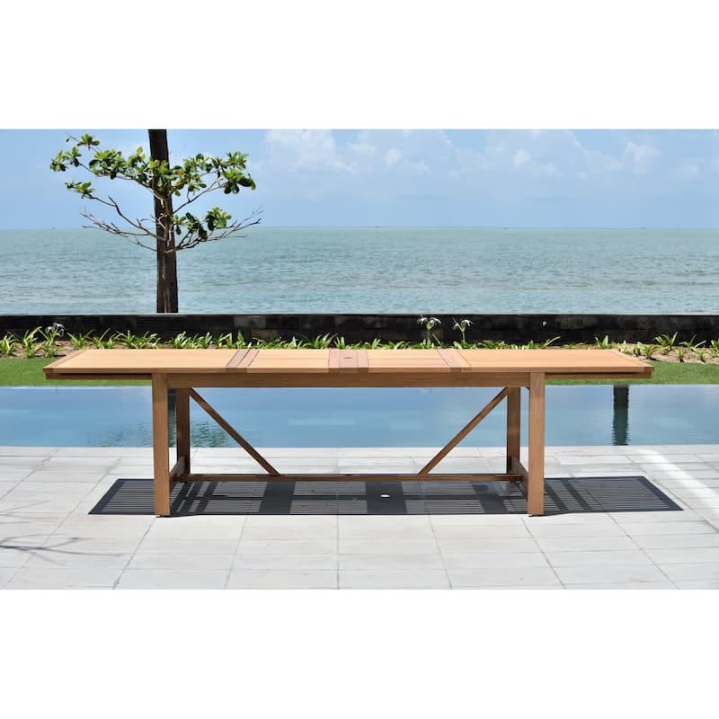 LifestyleGarden George 11 piece FSC Wood Outdoor Patio Dining Set - 11 Piece