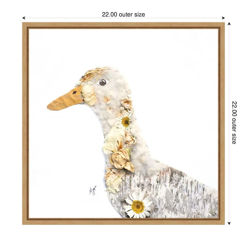 Kate and Laurel Duck No. 1 by Madeline Jeppesen Framed Canvas Wall Art Print