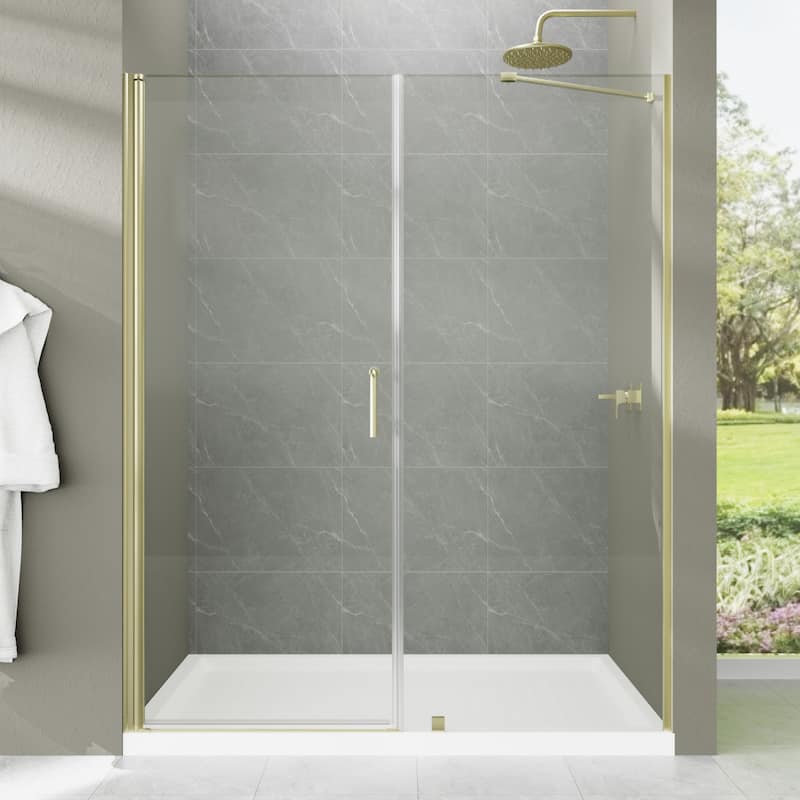 60'' x 72'' Alu-frame Glass Shower Tub Door in Nickel/Gold