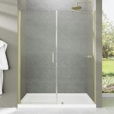 60'' x 72'' Alu-frame Glass Shower Tub Door in Nickel/Gold