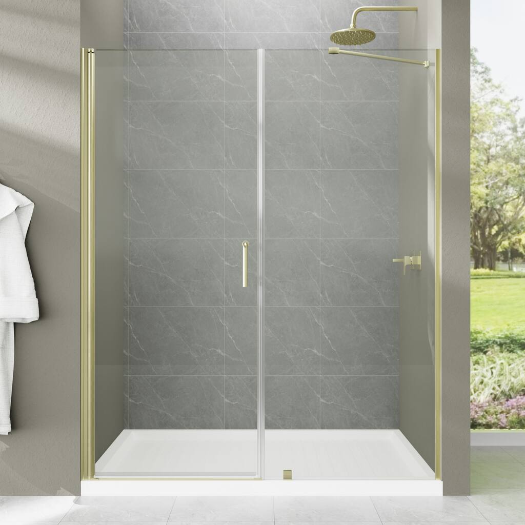 60'' x 72'' Alu-frame Glass Shower Tub Door in Nickel/Gold