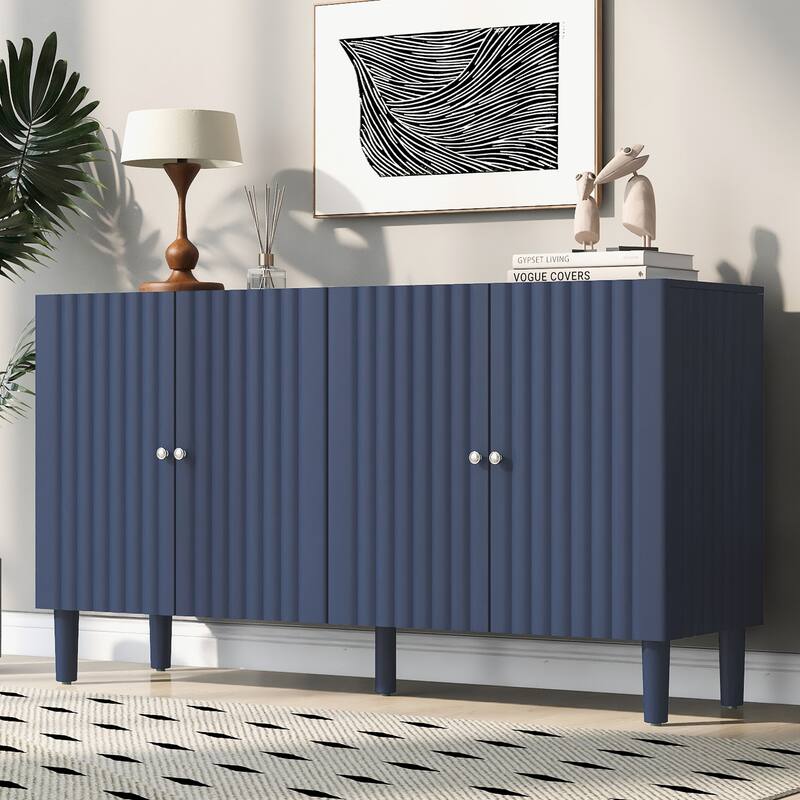 Modern MDF Sideboard with Adjustable Shelves & Sleek Design for Dining Room or Living Room Storage