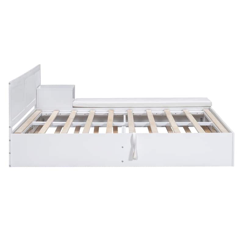 Full Size Wood Storage Hydraulic Platform Bed with Trundle