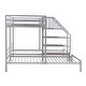 preview thumbnail 7 of 16, Metal Triple Bunk Bed with Stairs for Kids Teens, 3 Beds Bunk Bed, Twin Over Twin & Twin Bunk Bed with Storage Shelves Staircase