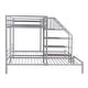 preview thumbnail 24 of 24, Twin Metal Bunk Bed, Triple Bunk Bed Frame w/ Storage Shelves Staircase