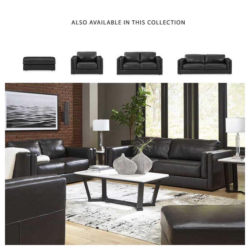 Signature Design by Ashley Amiata Onyx Loveseat - 70"W x 41"D x 35"H