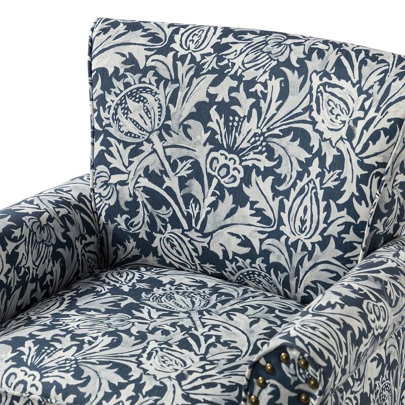 Nyctelius Nailhead Trim Traditional Accent Armchair with Rolled Arms by HULALA HOME