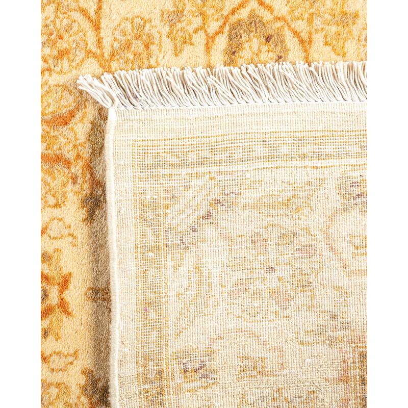Overton Hand Knotted Wool Vintage Inspired Traditional Mogul Ivory Runner Rug - 2' 9" x 11' 10"