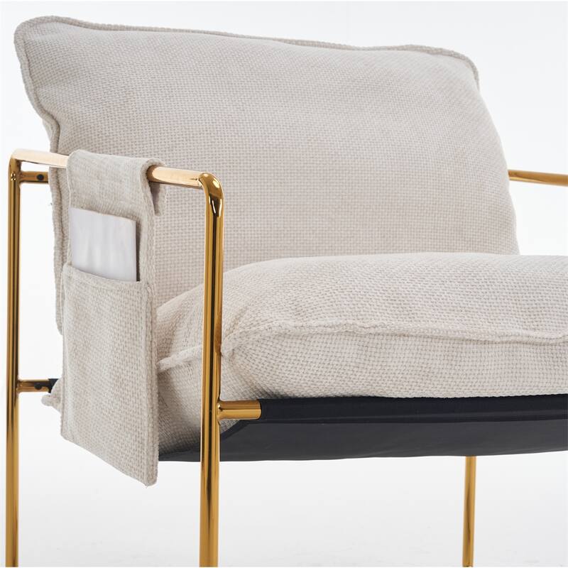 2 Sets 1 Case,Upholstered Hanging Armchair w/ Arm Pockets Metal frame