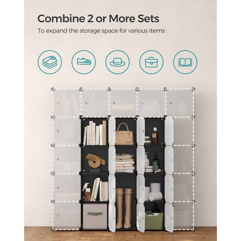 Modern Multi-Cube Storage Rack with Strong ABS Connectors and Secure Door Hooks for Tight Closure
