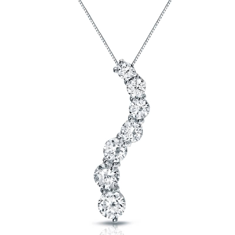 Auriya 1/2ctw Round Diamond Journey Necklace 14k Gold (J-K, I1-I2) - White