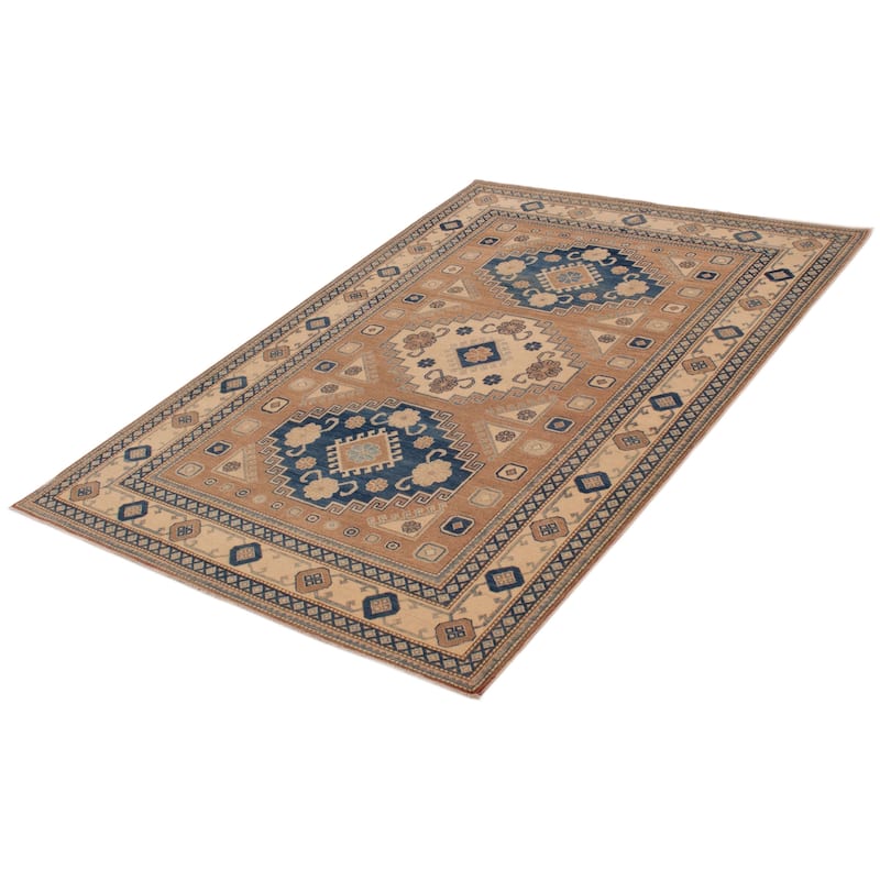 ECARPETGALLERY Hand-knotted Finest Ghazni Brown Wool Rug - 6'1 x 8'9