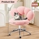 preview thumbnail 5 of 22, Armless Desk Chair Makeup Vanity Chair with Wheels and Adjustable Height Office Chair Criss Cross Cross-Legged Chair