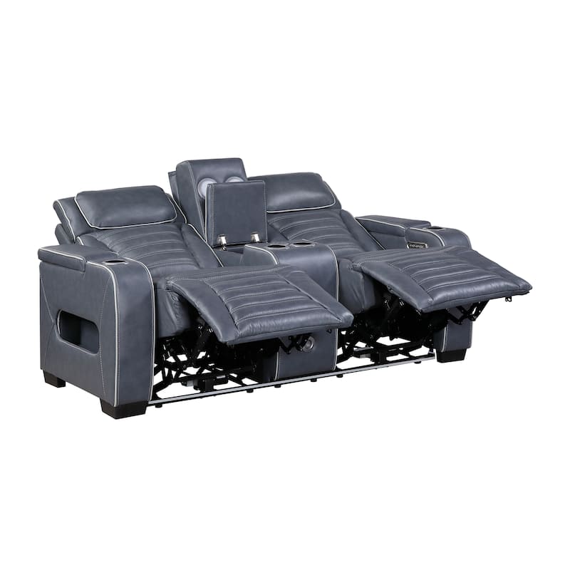 Arbor 73" Leather Power Double Reclining Loveseat with Center Console
