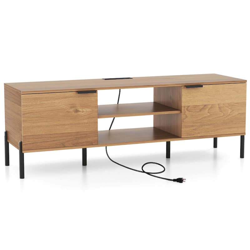 Modern Media Console Entertainment Center TV Stand for TVs up to 65" - Natural