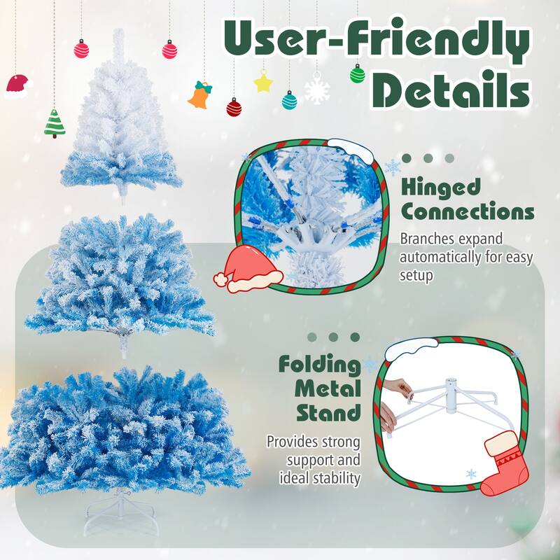 Costway 5/6/7/8 FT Artificial Christmas Tree with 180/250/350/470 Warm - See Details