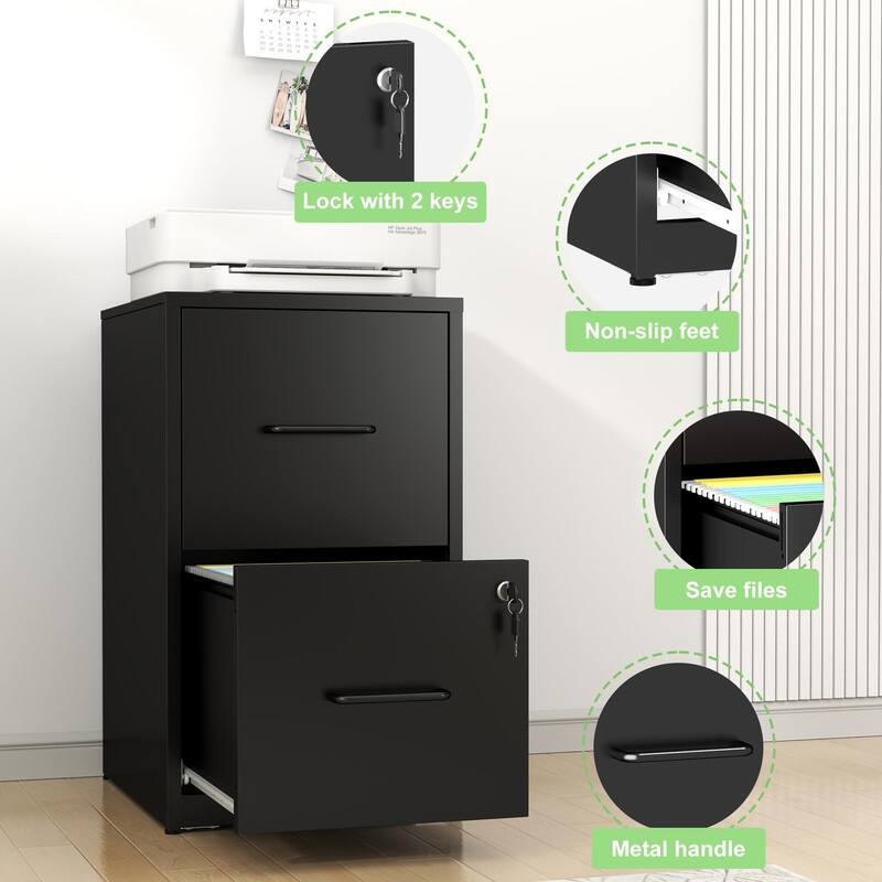 Metal File Cabinet with Drawer Heavy Duty Home Office Steel