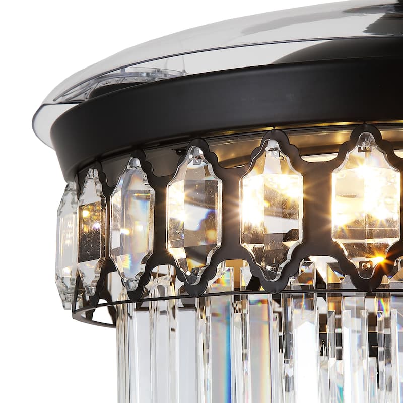 48" Crystal Fandelier Ceiling Fan with Light and Retractable Blades LED Dimmable for Bedroom Living Room - 48 Inches