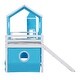 preview thumbnail 11 of 13, Twin Size Loft Bed with Slide and Ladder, Tent and Tower, Blue