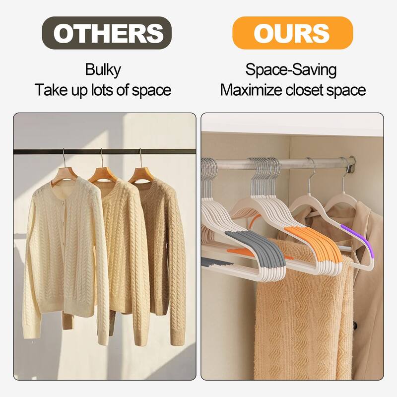 100 Pack Clothes Hangers Plastic Coat Hangers Non-Slip Space-Saving Swivel Hook