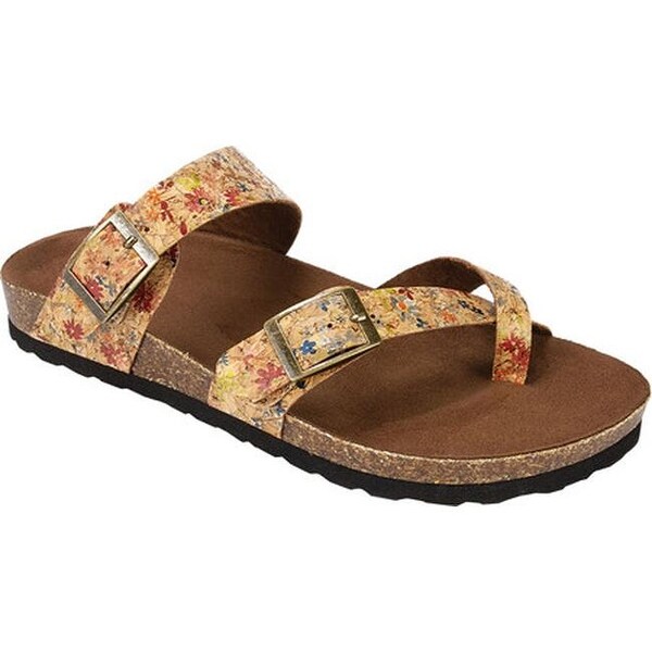 white mountain floral sandals