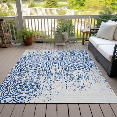 Machine Washable Indoor/ Outdoor Chantille Suzani Vintage Rug