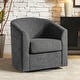 preview thumbnail 5 of 106, Cuenca Modern Living Room Wooden Upholstered 360° Swivel Barrel Chair with Metal Base and Wide Backrest GREY