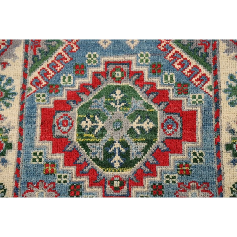 Blue Kazak Oriental Foyer Rug Handmade Wool Carpet - 2'0" x 3'0"