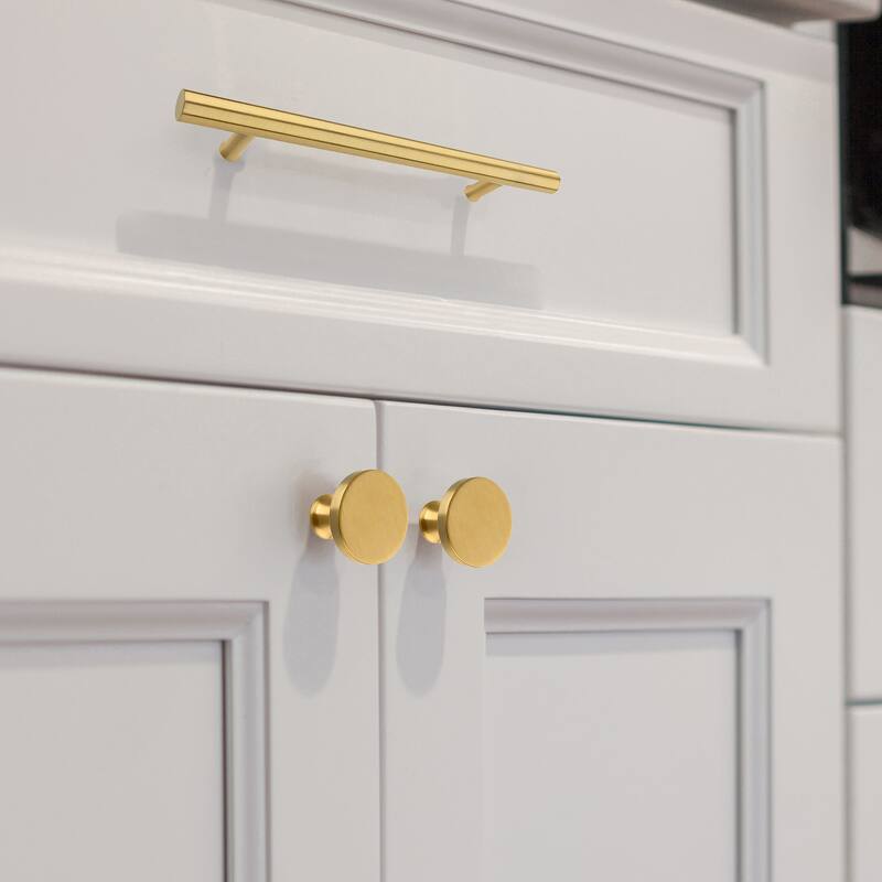Copper Kitchen Cabinet Knobs 1-1/4 inch (32 mm) Diameter 100% Solid Brass Drawer Knob (10-PACK)