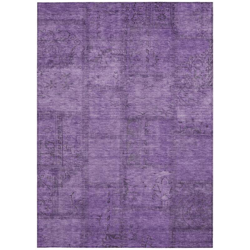 HomeRoots Patchwork Transitional Rectangle Outdoor Rug
