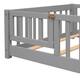 Twin/Full/Queen size Floor Platform Bed with Fence and Door for Kids, Toddlers