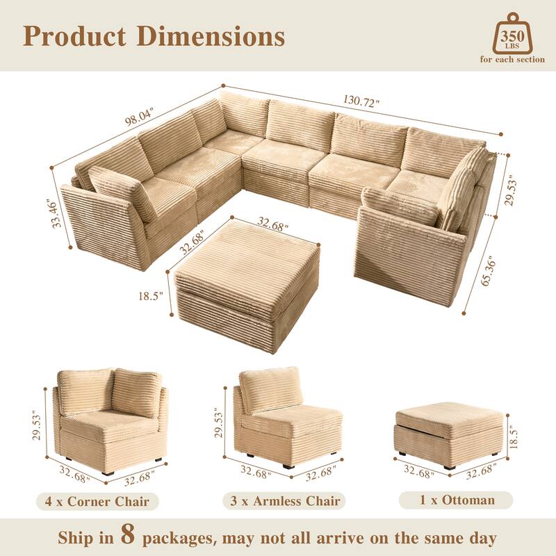 OVIOS Elegant L-Shaped Sofa