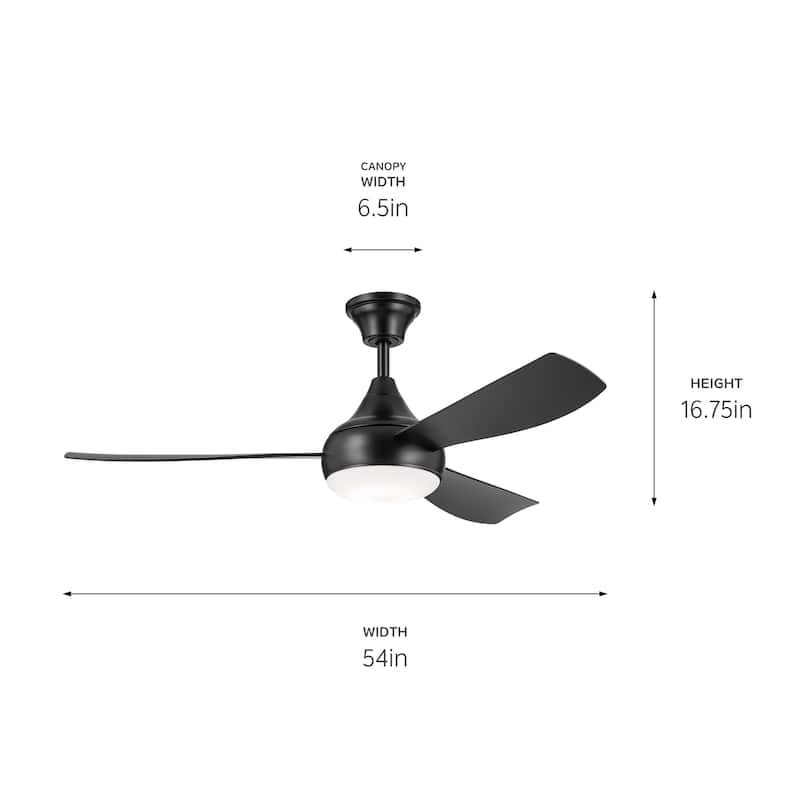 Kichler Lighting Ample 54 in. Integrated LED Indoor/Outdoor Dual Mount Ceiling Fan